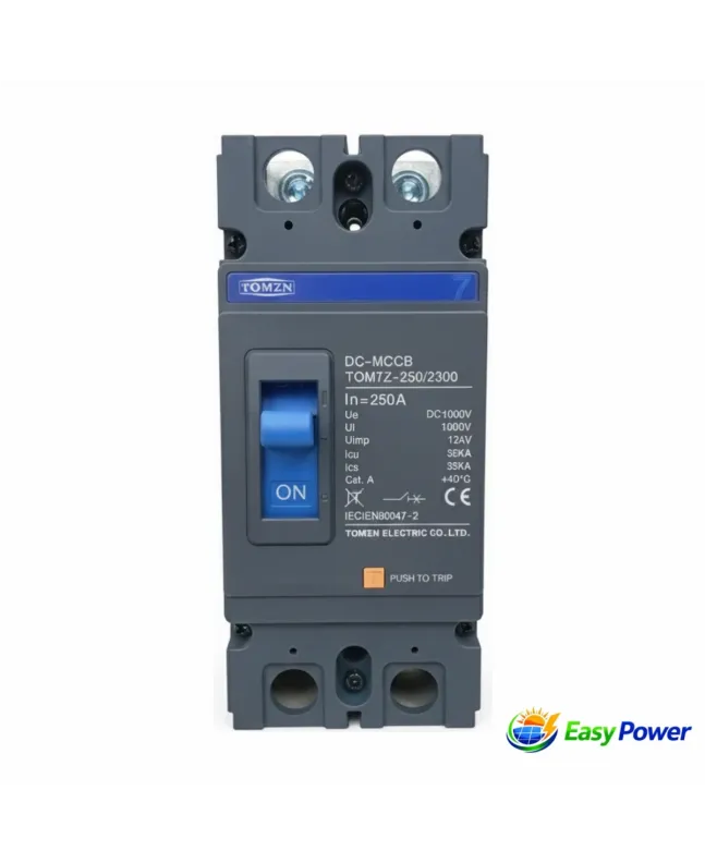 Tomzn DC MCCB Circuit Breaker 2 Pole 1000V (250A/125A) for Solar Panels & Lithium Battery