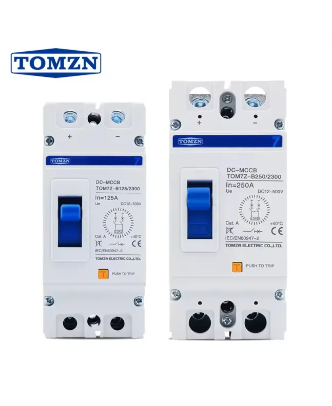 Tomzn DC MCCB Circuit Breaker 2 Pole 500V (250A/125A) for Solar Panels & Lithium Battery